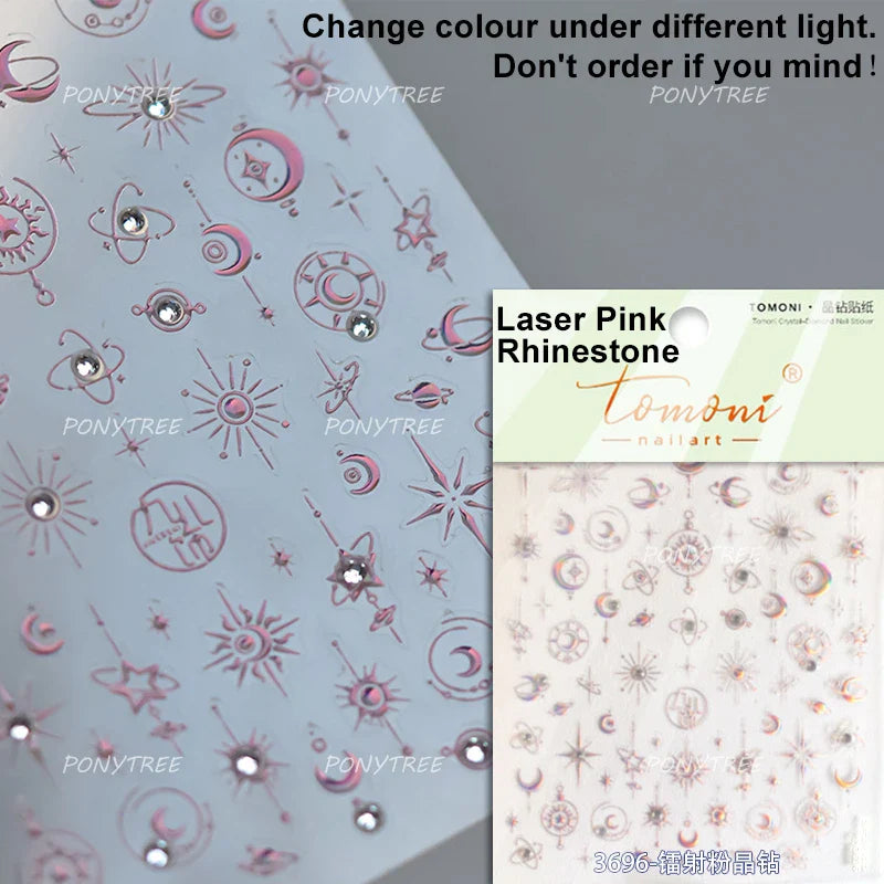 Red Sexy Love Heart Flower Hot Stamping Wing Star Moon Bowknot Sun Punk Adhesive Nail Art Decorations Stickers Manicure Decals (ONLINE ORDER ONLY)