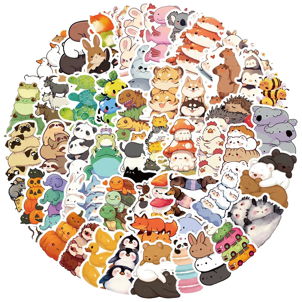 Cute Cartoon Stickers for Suitcase, Skateboard, Laptop, Luggage, Phone, Car - 10/30/60pcs (Online Order Only)