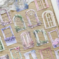 10pcs/pack Window Flower Material Paper Junk Journal DIY Scrapbooking Collage Materials Planner Creative Stationery Sticker (ONLINE ORDER ONLY)