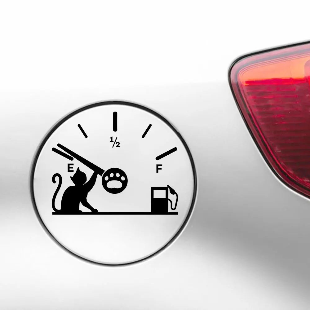 Cute Cat Full Gas Gauge Sticker for Car Fuel Tank Cap Door Decoration Exterior Accessories Outdoor Stickers Pvc Vinyl Decals (ONLINE ORDER ONLY)