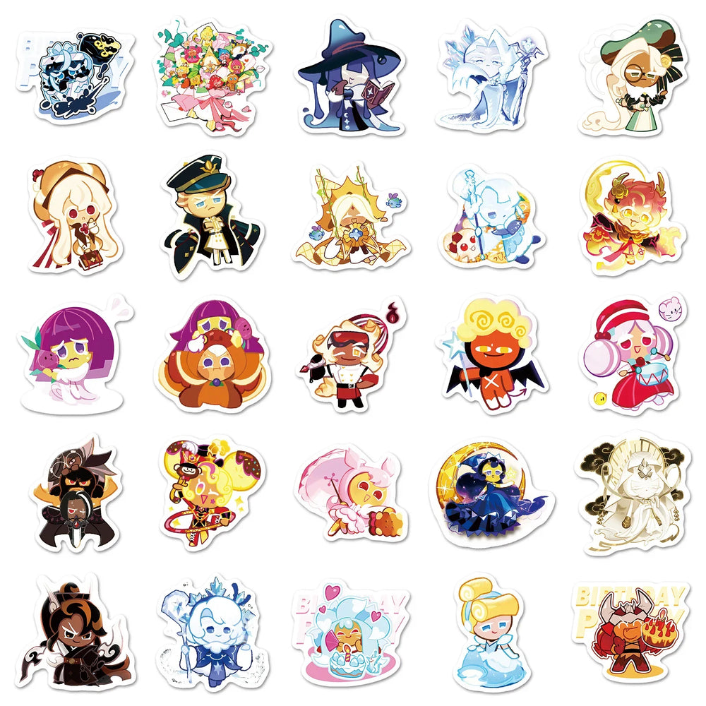 10/30/50PCS Cookie Run Kingdom Stickers Toys Skateboard Guitar Computer Skateboard Cup Desk Cartoon Cute Creative Graffiti Toy (ONLINE ORDER ONLY)