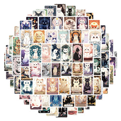 Cartoon Tarot Cat Waterproof Stickers for Skateboard, Notebook, Phone, Laptop, Car - 10/30/78pcs (ONLINE ORDER ONLY)