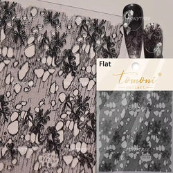 Retro White Lace Fabric Piece Bowknot English Letter Decorative Border Irregular Cloth Block Adhesive Nail Art Stickers Decals (ONLINE ORDER ONLY)