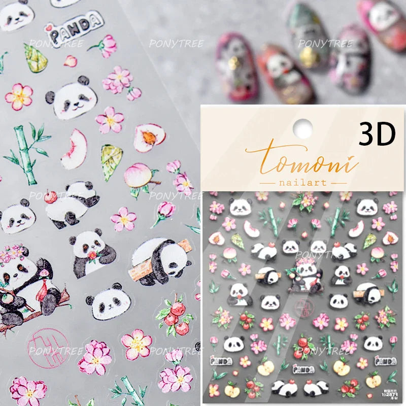 Graceful Peach Blossom Blessing Sachet Pretty Buckle Tassels Pendant Antique Radiant Adhesive Nail Art Stickers Manicure Decals (ONLINE ORDER ONLY)