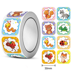 300pcs/Roll Cute Animal Motivational Stickers for Kids Reward & Self-Adhesive Labels for Elementary Students Stationery Stickers (ONLINE ORDER ONLY)