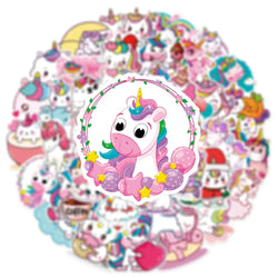 10/50Pcs Cute Cartoon Horse Stickers for Laptop Luggage Phone Car Scooter Funny Vinyl Decal for Kids Girl Children Gift (ONLINE ORDER ONLY)