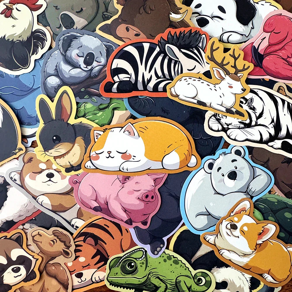 Corgi Cat Animal Stickers Waterproof for Phone Laptop Suitcase Cup (Online Order Only)