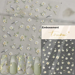 Charming Dreamy Shiny Jelly Blue Gradient Lily Flowers Rose Petal White Dot Chinese Colorful Nail Art Stickers Manicure Decals (ONLINE ORDER ONLY)