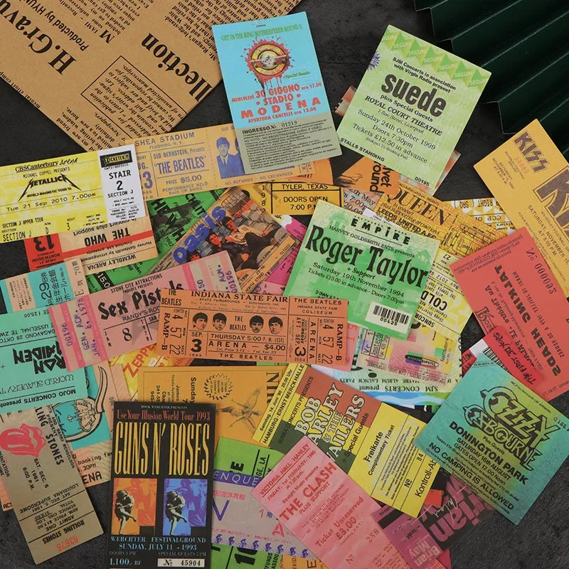 Rock Music Concert Ticket Sticker Packs (ONLINE ORDER ONLY)