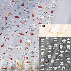 Cute Mango Dog Puppy Bear Bichon Blueberries Strawberry Cake Fruit Juice Desserts Corgi Adhesive Nail Art Sticker Manicure Decal (Online Order Only)