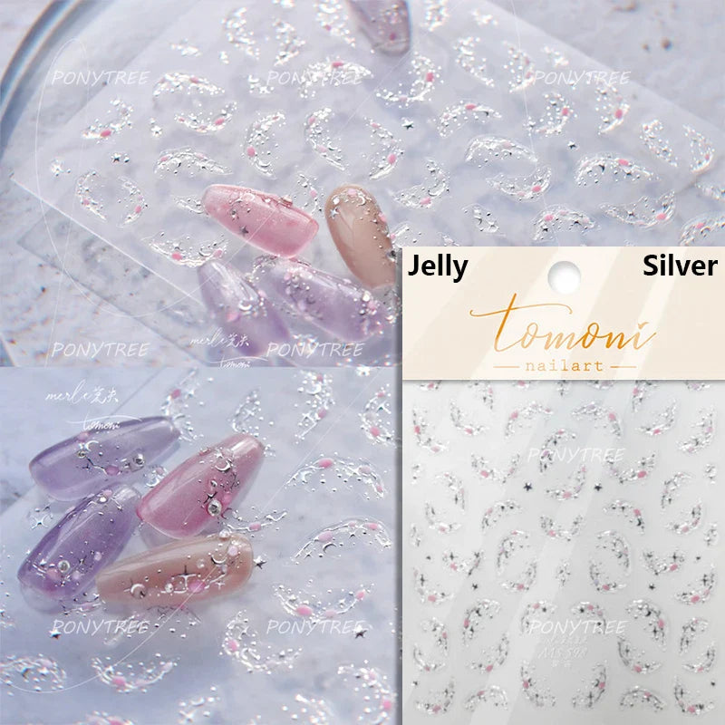 Blow Bubbles Goldfish Cat Kitten Water Love Heart Star Rabbit Bunny Self Adhesive Nail Art Decorations Stickers Manicure Decals (Online Order Only)