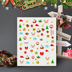 1PCS Laser Gold Snowflake Christmas Tree Nail Sticker 3D Adhesive Nail Decals Nail Art Accessories New Christmas Decoration 2024 (ONLINE ORDER ONLY)