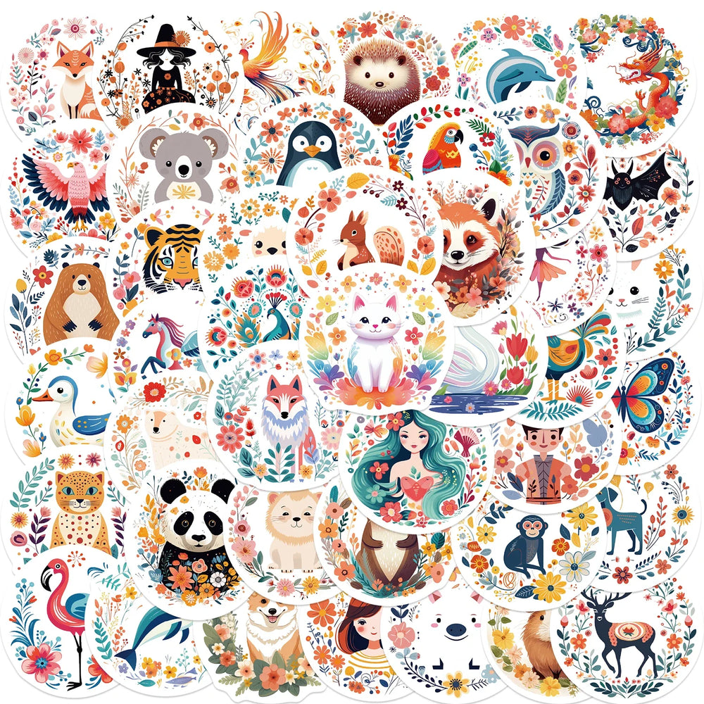 50pcs Jungle Zoo Wild Animal Stickers for Kids Boys Girl Baby Person Sticker Notebook Water Bottle Luggage Laptop Phon (ONLINE ORDER ONLY)