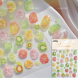 Summer Beach Bikini Watermelon Cat Popsicle Swim Ring Ice Cream Shell Coconut Tree Nail Art Decoration Stickers Manicure Decals (Online Order Only)