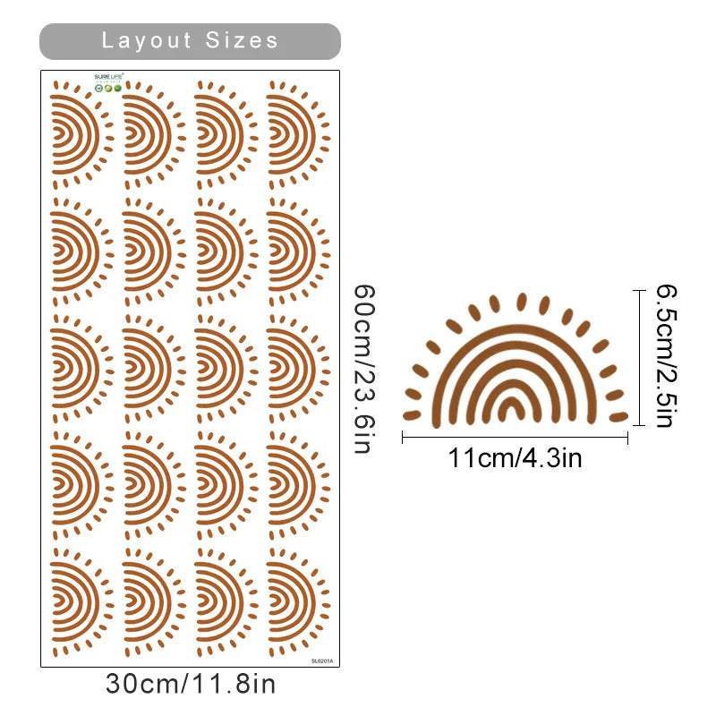 Boho Sun Nursery Wall Stickers Removable Vinyl Decals Kids Bedroom Decor (Online Order Only)
