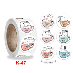 100-500 Pcs New Cartoon Animals Stickers Sealing Labels for Teacher Kids Child Stationery Thank You Business Inch 2.5cm Kawaii (ONLINE ORDER ONLY)
