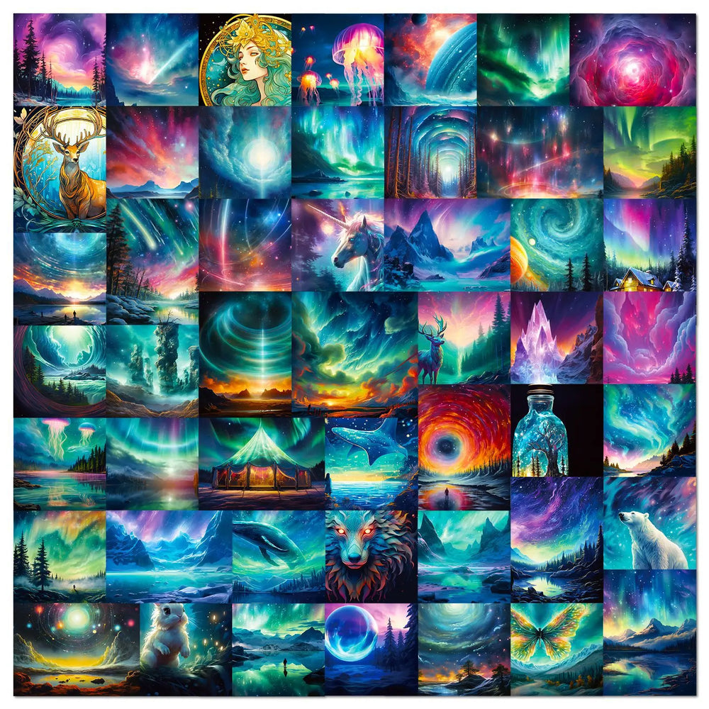 Aurora Scenery Stickers 10/30/50PCS for Phone Laptop Luggage Skateboard Kids Gift (Online Order Only)