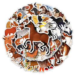 50Pcs Horse Cartoon Waterproof Vinyl Stickers for Skateboard Snowboard (ONLINE ORDER ONLY)