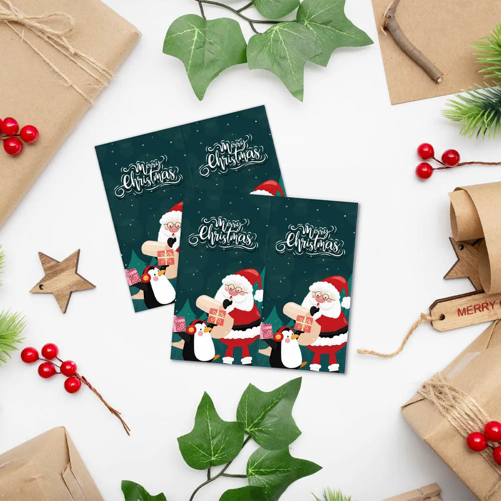 10-50pcs Merry Christmas Stickers 5*10cm Red Christmas Gift Decor Seal Stickers Cute Santa Stickers Stationery Supplies (Online Order Only)