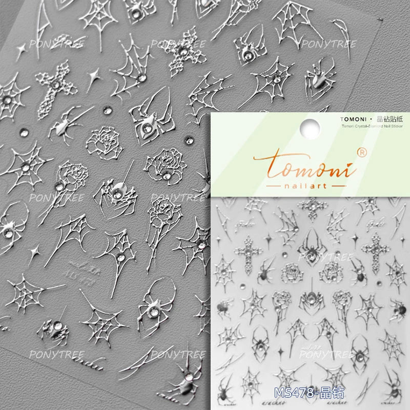 Black White Pearl Lace Butterfly Cross Retro Figure Flower Symmetric Self Adhesive Nail Art Stickers  Manicure Decals Wholesale (ONLINE ORDER ONLY)