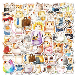 10/30/50PCS Kawaii Hamster Sticky PVC Sticker Aesthetic DIY Children's Decoration Scrapbooking Hand Accounting Supplies for Kids (Online Order Only)