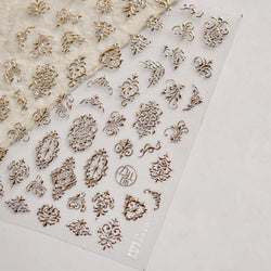 Baroque Figure Flower Totem Geometric Star Love Heart Hot Stamping Embossed Relief Self Adhesive Nail Art Sticker Manicure Decal (ONLINE ORDER ONLY)