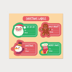 20-40pcs Merry Christmas Santa Claus Christmas Tree Hat Stickers Labels For Gift Box Decorative Package Wrapping Business (ONLINE ORDER ONLY)