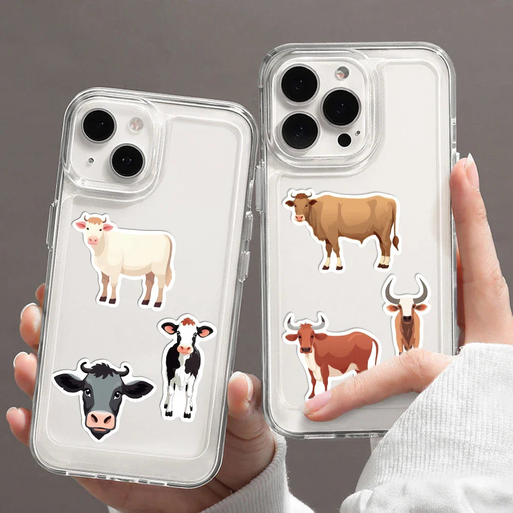 50PCS Cute Cow PVC Sticker Aesthetic DIY Children's Decoration Scrapbooking Korean Stationery School Supplies for Kids (ONLINE ORDER ONLY)