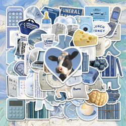 60PCS Blue Stickers for Skateboard, Fridge, Phone, Guitar, Motorcycle, Luggage, Kids Toy Decals (Online Order Only)