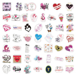 50/100Pcs Mother's Day Sticker Quotes Sentences DIY Laptop Luggage Refrigerator Skateboard Toy Decal Sticker (ONLINE ORDER ONLY)