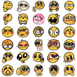 10/30/60PCS Cute Mood Yellow Sticker Aesthetic Korean Stationery Children's PVC Decoration Scrapbooking School Supplies for Kids (ONLINE ORDER ONLY)