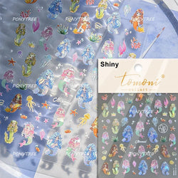 Halo Dyeing Ocean Shell Conch Starfish Pearl Love Heart Bowknot Jellyfish Adhesive Nail Art Stickers Manicure Decals Wholesale (ONLINE ORDER ONLY)