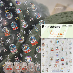 Hot Stamping Christmas Tree Bell Bowknot Cane Snowman Star Adhesive Nail Art Stickers Snowflake Glitter Powder Manicure Decals (ONLINE ORDER ONLY)