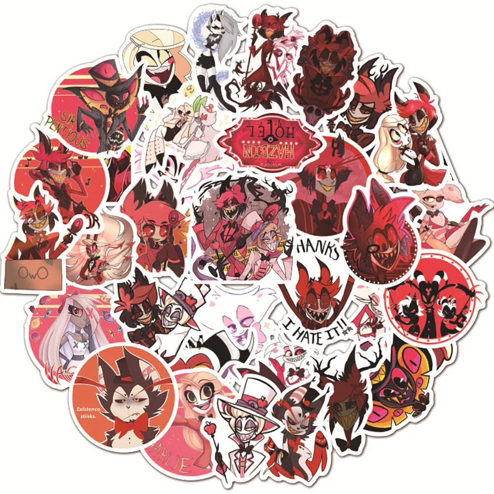10/30/50PCS Helluva Boss Cartoon Stickers PVC Waterproof Suitcase Phone Laptop Helmet Notebook Car Bike Toys For Kids Decal Gift (ONLINE ORDER ONLY)