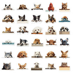 10/30/60pcs Funny Meme Cute Animal Dog Cat Stickers Decals Kids Toy Laptop Phone Water Bottle Suitcase Guitar Decoration Sticker (ONLINE ORDER ONLY)