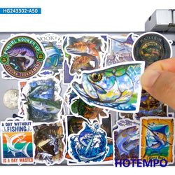 20/30/50Pieces Sea Fishing Stickers Funny Fisherman Style Outdoor Trip for Phone Boat Luggage Bike Car Motorcycle Laptop Sticker (ONLINE ORDER ONLY)
