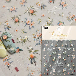 Strawberry Cherry Loquat Longan Peach Grapes Plant Red Bean Fruit Flat Realistic Painting 3D Nail Art Stickers Manicure Decals (ONLINE ORDER ONLY)