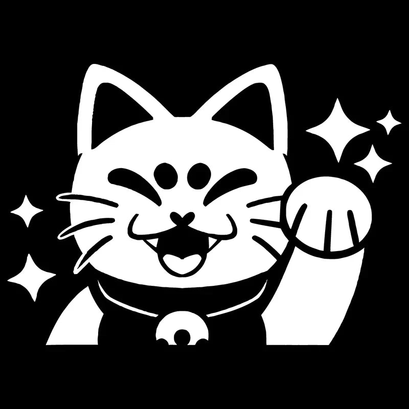 Cute Lucky Cat for Car Stickers Decoration Notebook Motorcycle Cartoon Sticker External Accessories Waterproof PVC Vinyl Decals (ONLINE ORDER ONLY)