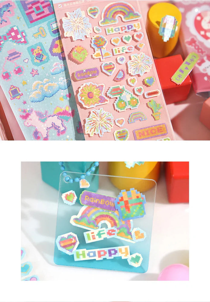 1pc Cute Pixel Candy Series Decorative Stickers Planner Journal Collage DIY idol card Material Sticker Kawaii Korean Stationery (ONLINE ORDER ONLY)