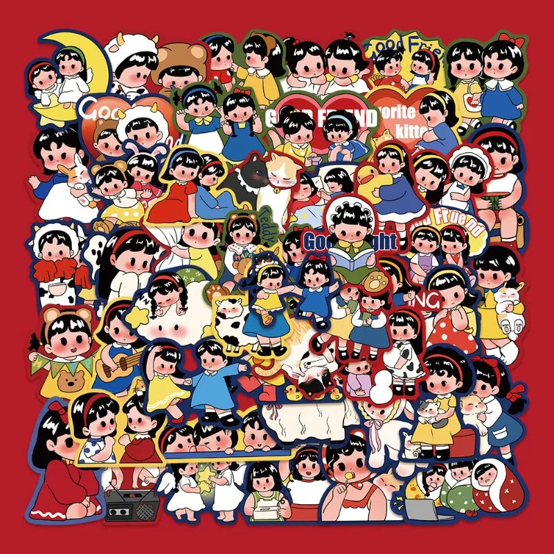 50pcs Doraemon Girl Graffiti Stickers for Helmet, Wall, DIY Decoration Wholesale (Online Order Only)