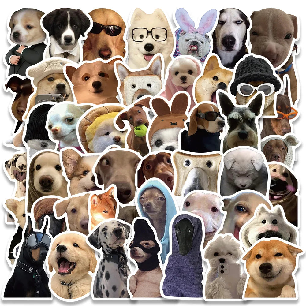 10/30/50PCS Cute Animals Meme Funny Cat Dog Stickers Graffiti Toy DIY Phone Notebook Motorcycle Suitcase Car Cartoon Wall Decals (Online Order Only)
