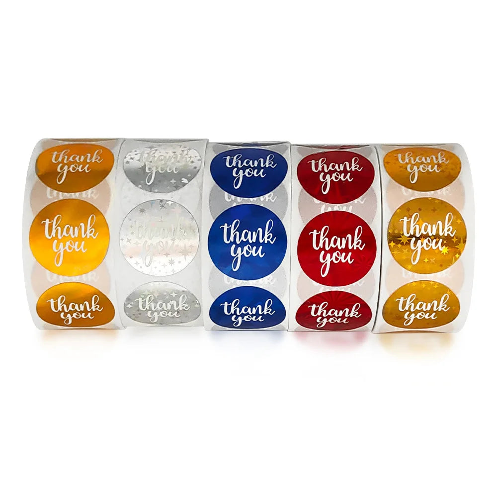 100-500pcs Color Thank You Stickers Bake Decoration Sticker Wedding Birthday Party Gift Wrapper Sealing Labels (ONLINE ORDER ONLY)