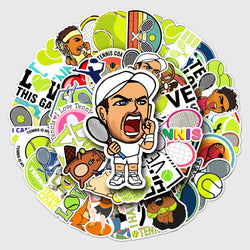 10/30/50PCS Love Tennis Cartoon Sports Sticker Graffiti Travel Luggage Fridge Laptop Waterproof Cool Sticker Decal (ONLINE ORDER ONLY)