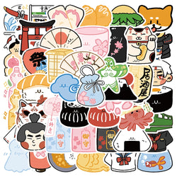 50PCS Cute Anime Fortune Cat Stickers for DIY Scrapbook, Laptop, Motorcycle, Decal, Graffiti (Online Order Only)