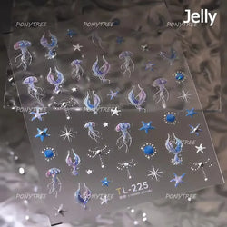 Colorful Bubbles Star Shiny Dreamy Glass Shards Flat 5D Soft Embossed Relief Self Adhesive Nail Art Sticker Chic Manicure Decal (ONLINE ORDER ONLY)
