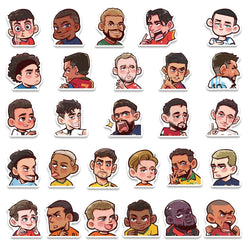 10/30/54PCS Cartoon Soccer Football Star Sticker Packs with Messi, Ronaldo, Suarez, Neymar, and More (ONLINE ORDER ONLY)