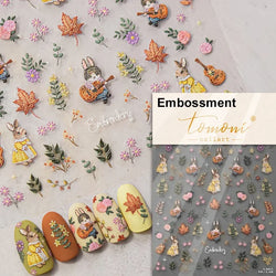 Autumn Fall Sunflower Rabbit Leaves Crane Rose Sun Mountain Hill Produce Good Harvests Cookie Nail Art Sticker Decoration Decals (ONLINE ORDER ONLY)