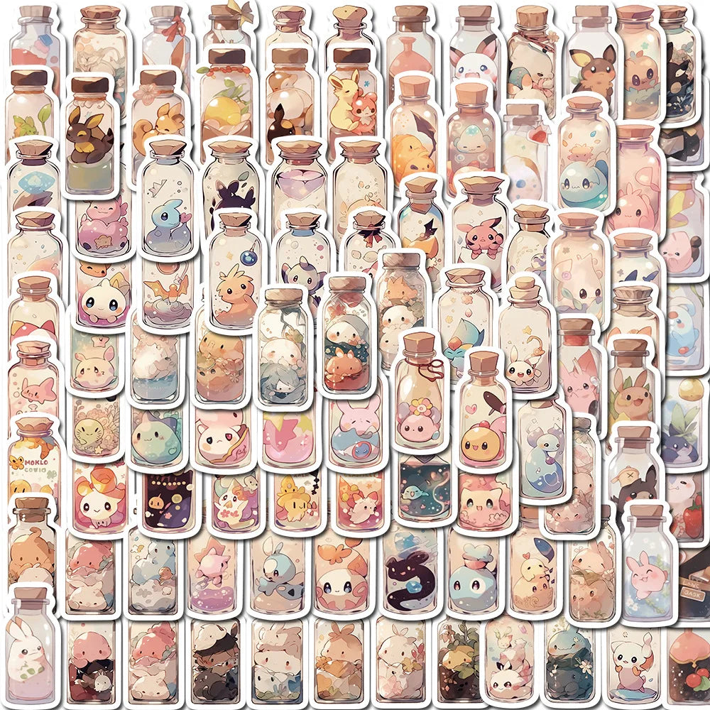 Cute Anime Creature Stickers - 10/50/100PCS Decorative Decals for Scrapbook, Notebook, Phone, Diary (ONLINE ORDER ONLY)