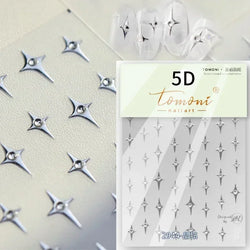 Colorful Rhinestone Laser Star Bronzing Gold Silver Pearl 5D Relief Self Adhesive Nail Art Decoration Sticker 3D Manicure Decals (ONLINE ORDER ONLY)