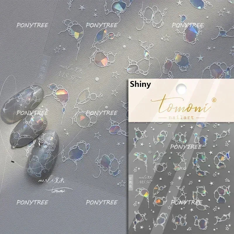 Beach Colourful Conch Dolphin Shell Starfish Jellyfish Star Summer Sea Wave Vacation Mode Water Bubble Nail Art Stickers Decals (Online Order Only)